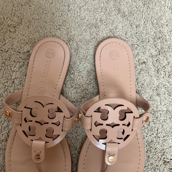 TORY BURCH Miller Leather Sandals In Beige - Picture 4 of 7